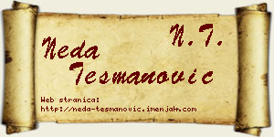 Neda Tešmanović vizit kartica